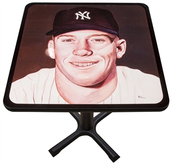 Mickey Mantle 29" High Table With James Fiorento Artwork